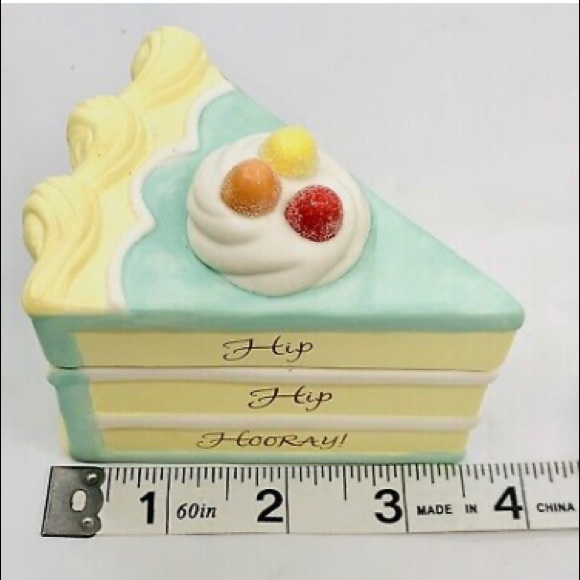 HALLMARK Cake TRINKET BOX LITTLE SLICE OF NICE “Congrats” New - Picture 6 of 12